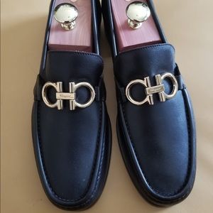 Dark brown Leather Ferragamo shoes loafers